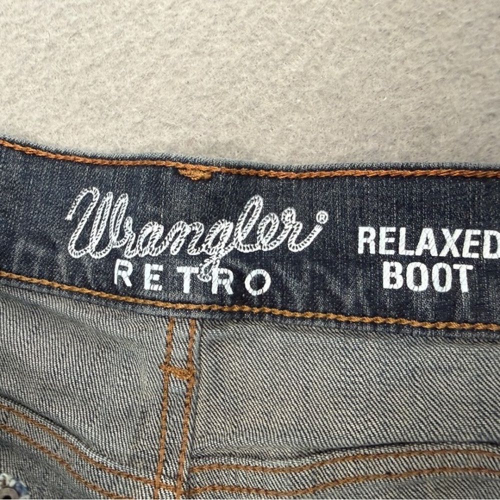 Wrangler Relaxed Fit Bootcut Jeans Mens 33x36 Blue Retro Fall City Wash Western - Picture 10 of 12